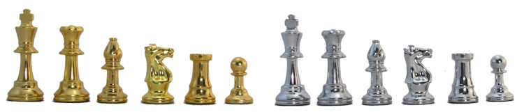 Gold and Silver Metal Chessmen