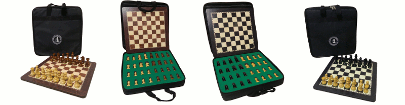Rosewood Chess Set with Carrying Case