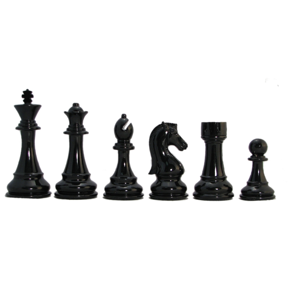 4 1/4 Ultraweight Black and White Resin Staunton Chess Pieces