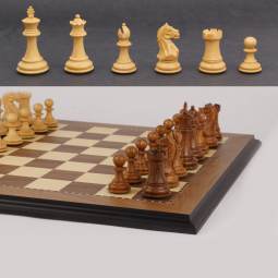 18" MoW Honey Rosewood Imperator Presidential Staunton Chess Set