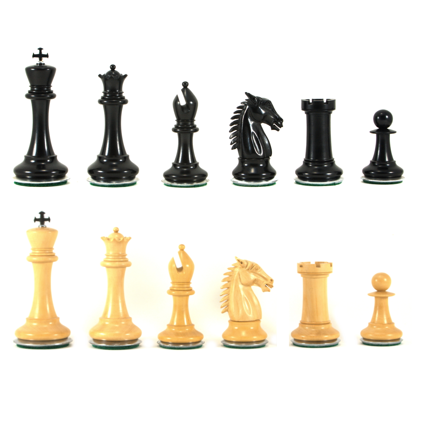 18 MoW Ebony Conqueror Staunton Luxury Chess Set with Steel