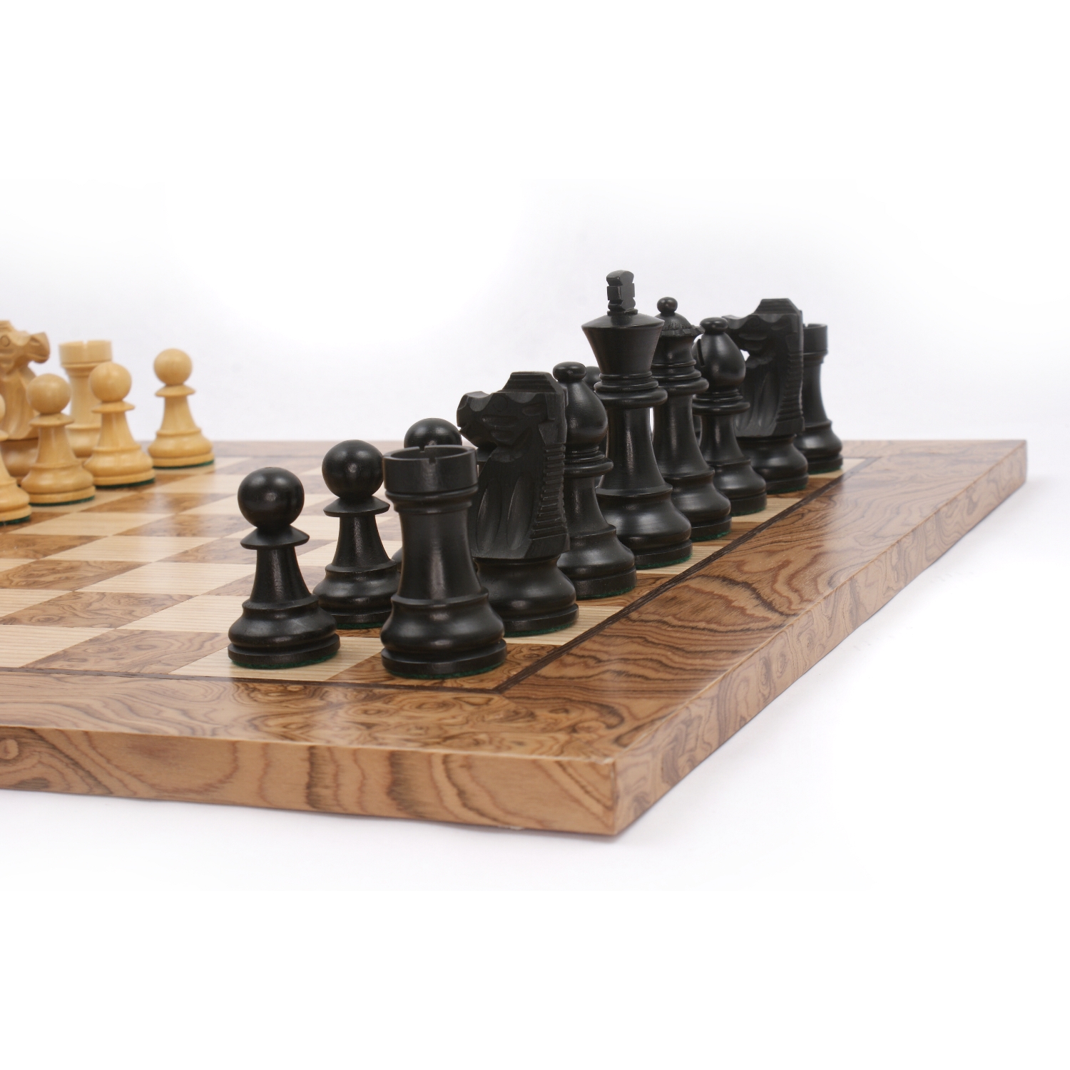 20 Large Olivewood & Wengue Inlaid Wooden Chess Board with 2 Squares