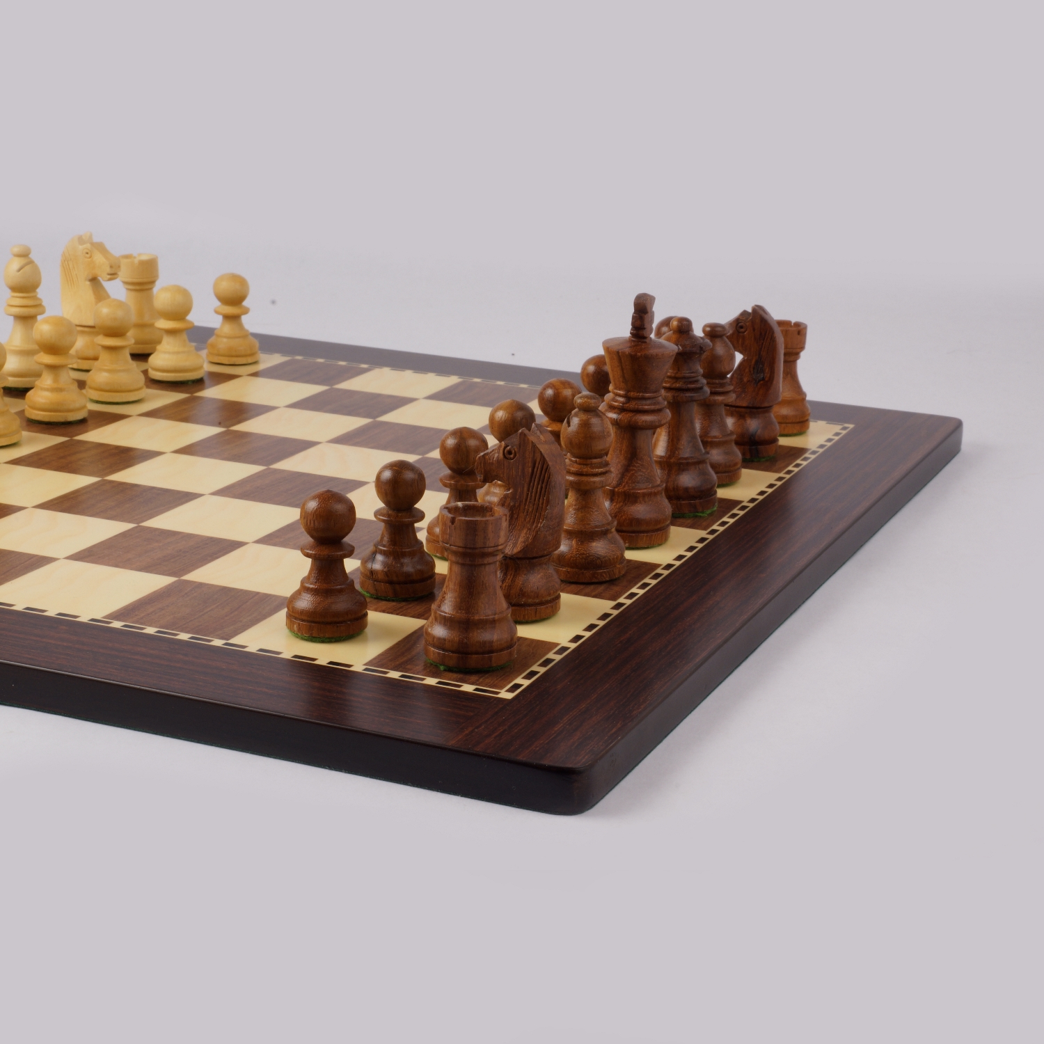 Chess Pieces German Knight | Staunton | 95 mm | Boxwood & Ebonized Wood