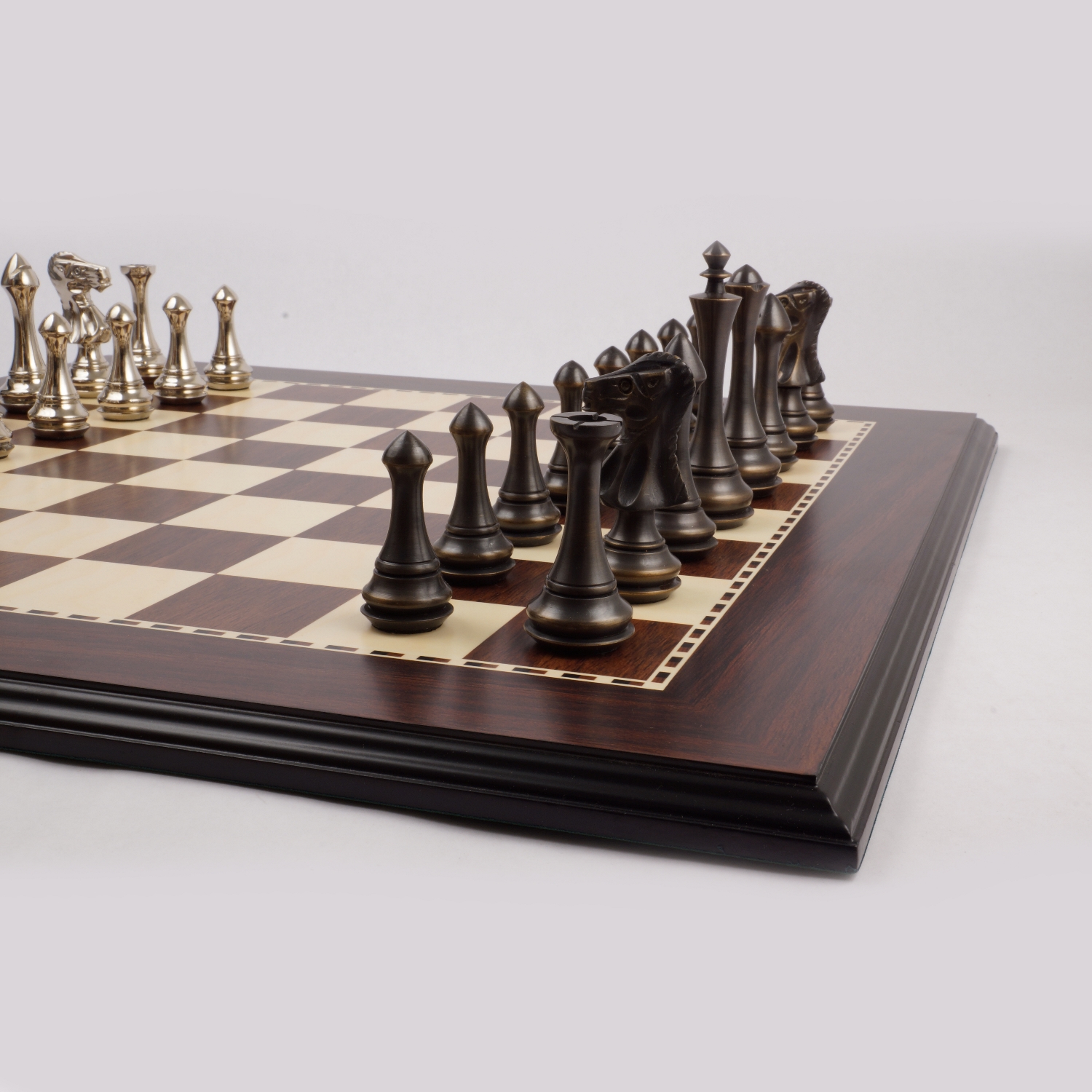 23" Deluxe Walnut Beveled Chess Board