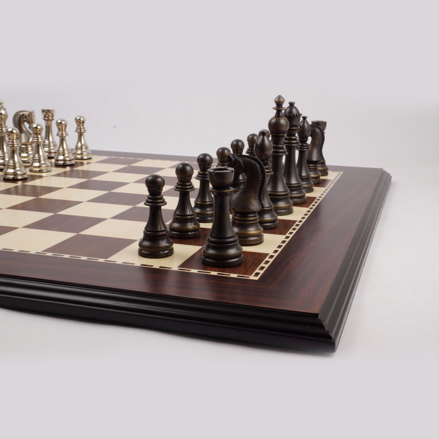 23" Deluxe Walnut Beveled Chess Board