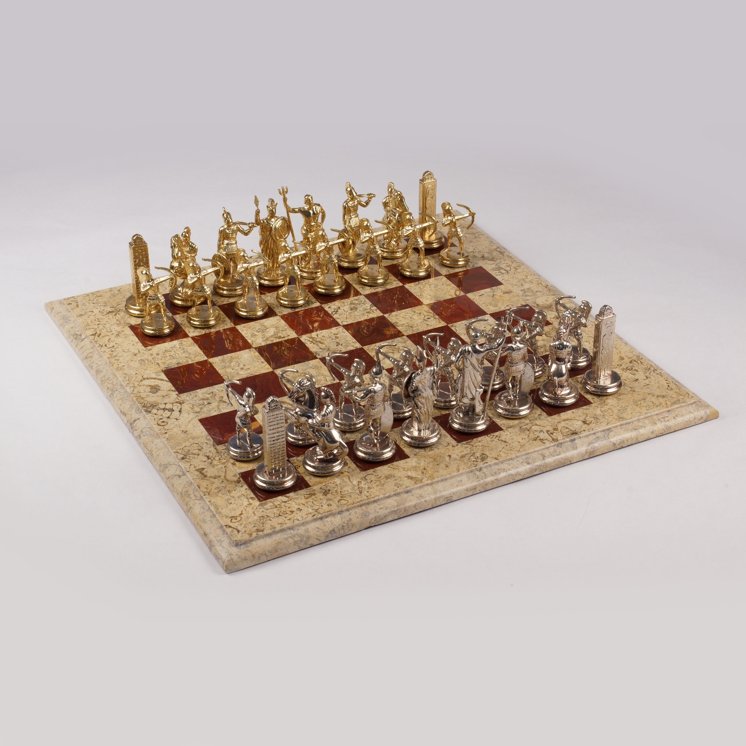 20" Tapered Red and Coral Marble Chess Board (Add $249.95)