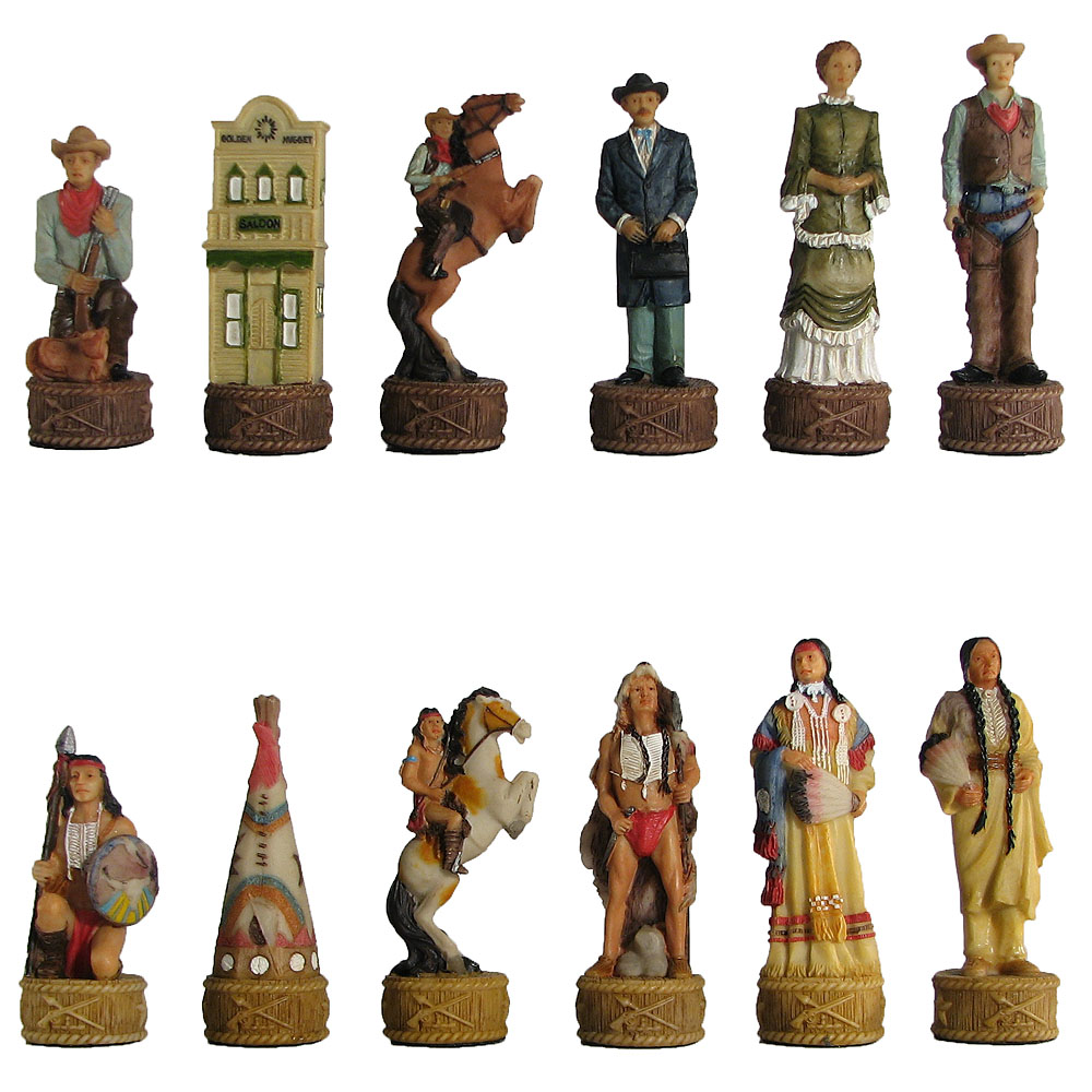 Vintage Cowboy And Indian Chess Set - July 21,2024