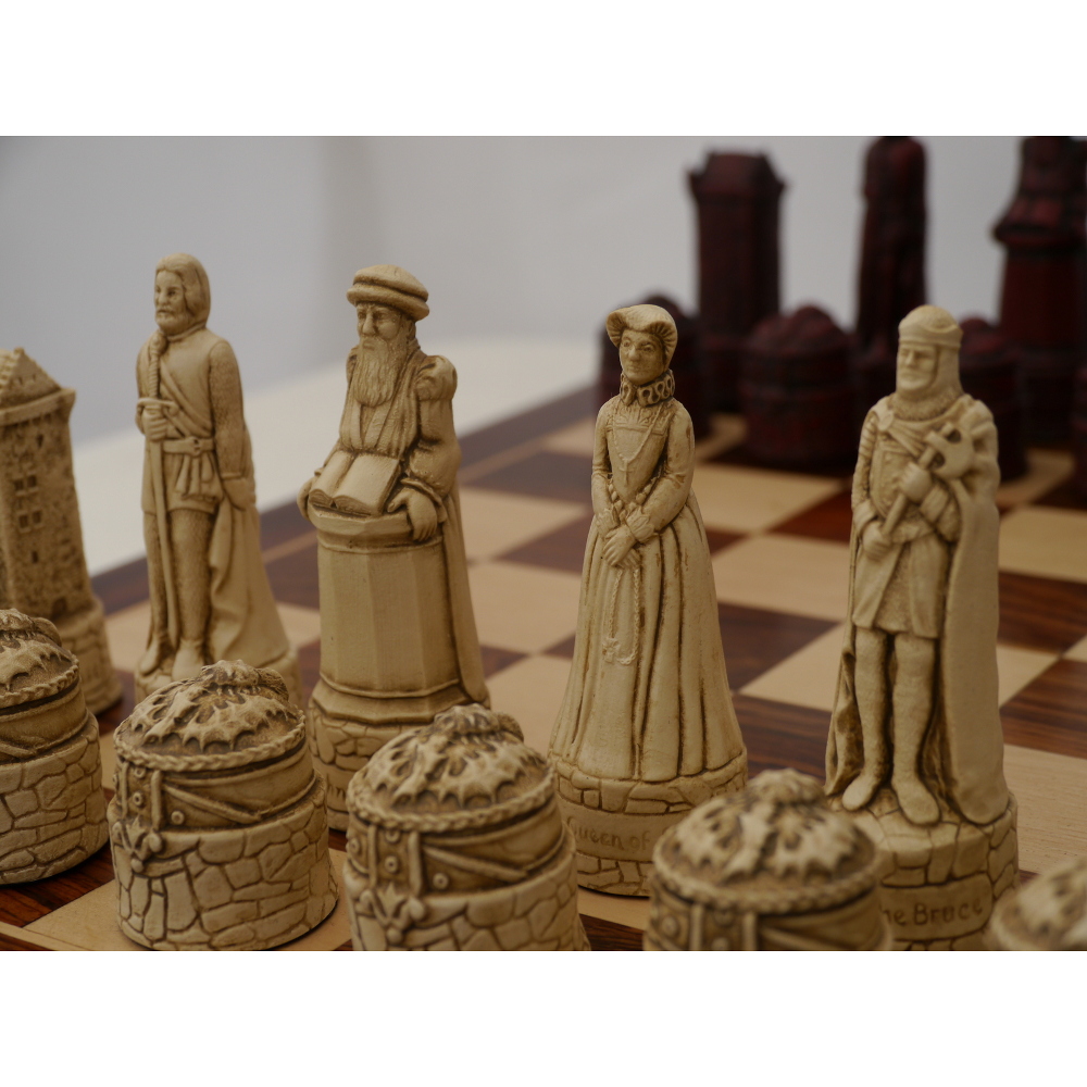 English & Scottish Crushed Stone Chess Pieces