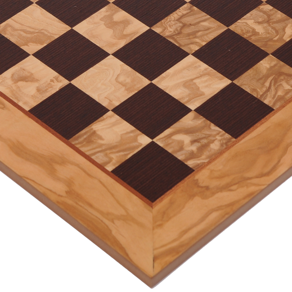 Chess Board Inlaid Wooden Flat Board Game Mahogany & Maple 