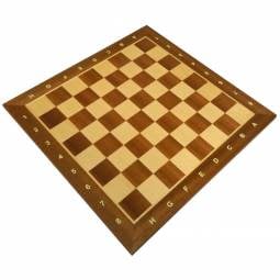 17 1/2" Mahogany Sycamore Chess Board with 1 3/4" Squares & Notation