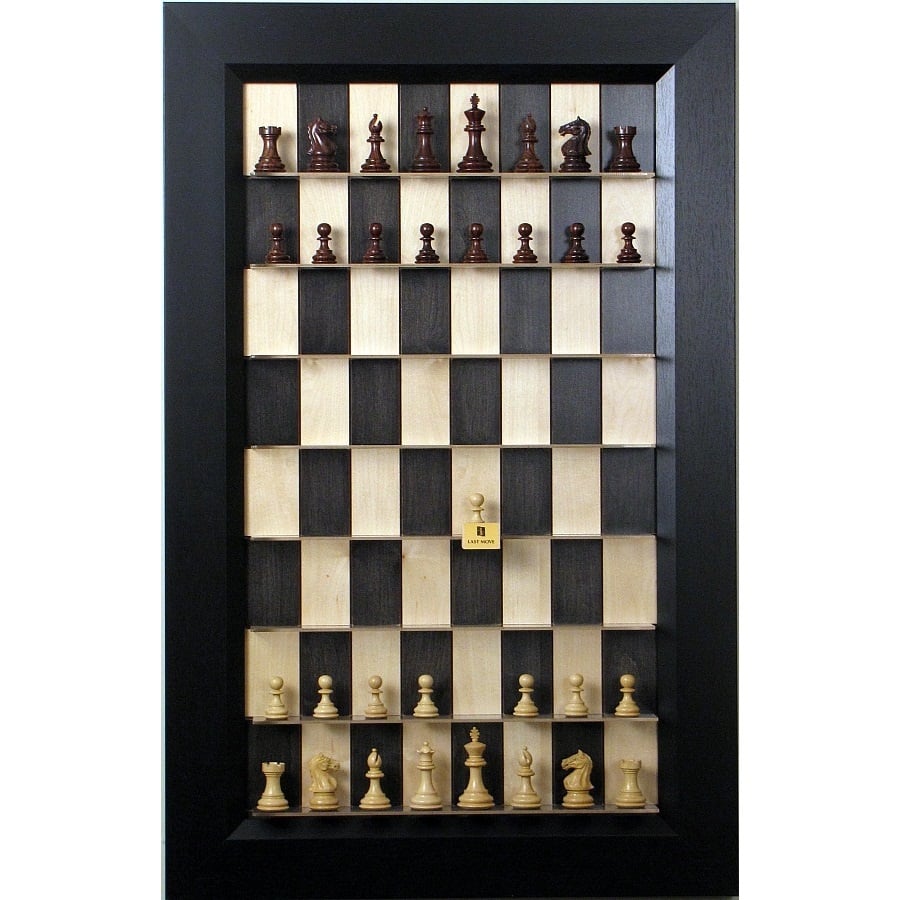 13.25 inch Black & Maple Chest Chess Board (1.5 inch Squares)