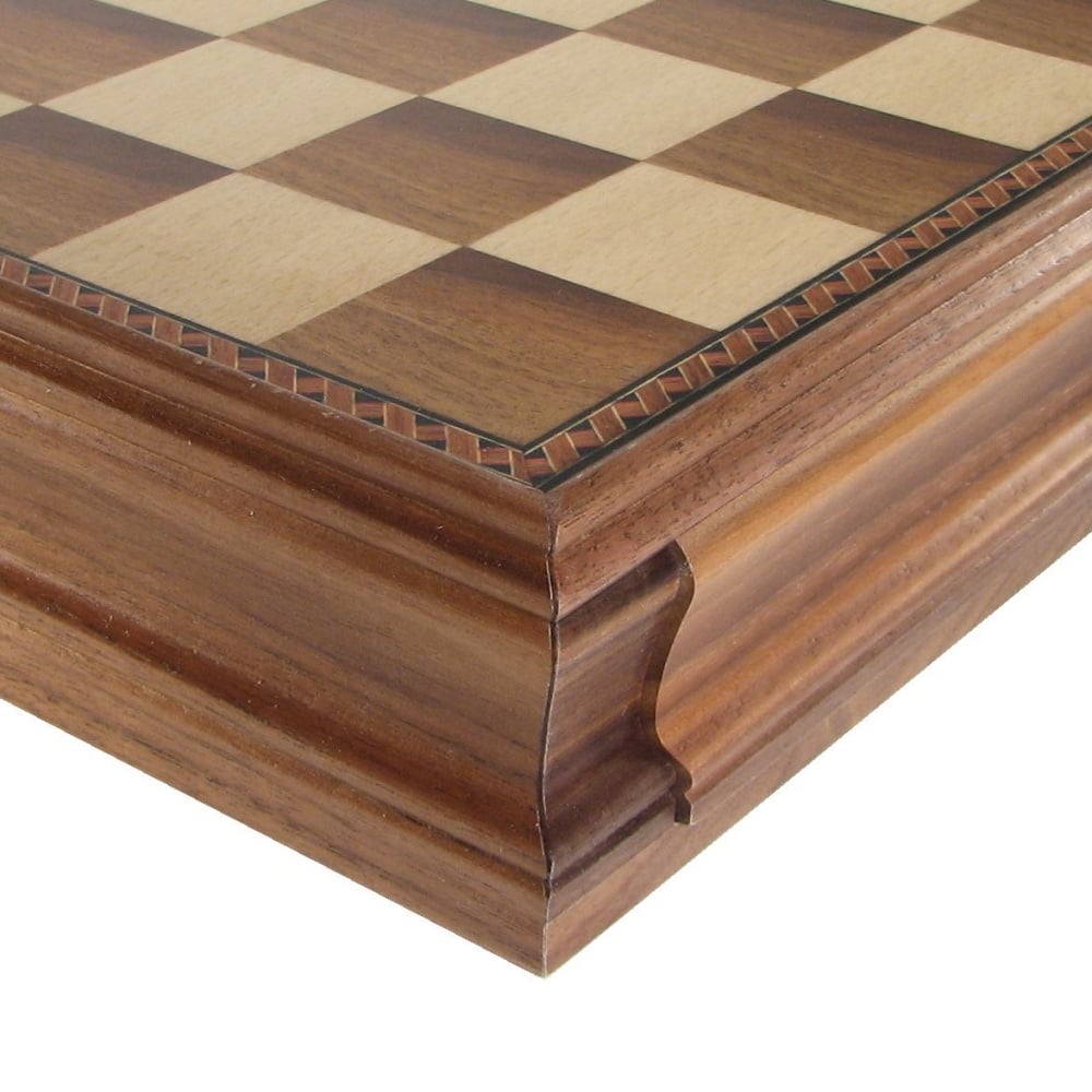 15" Walnut and Maple Storage Chess Board