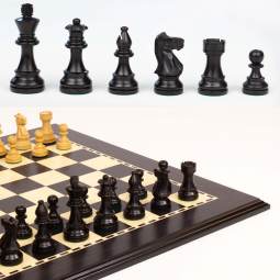 19" Weighted Ebonized Lardy Staunton VIP Chess Set