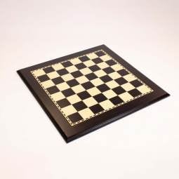 18 3/4" Luxury Vice Presidential Chess Board with Bevel - Ebony Finish