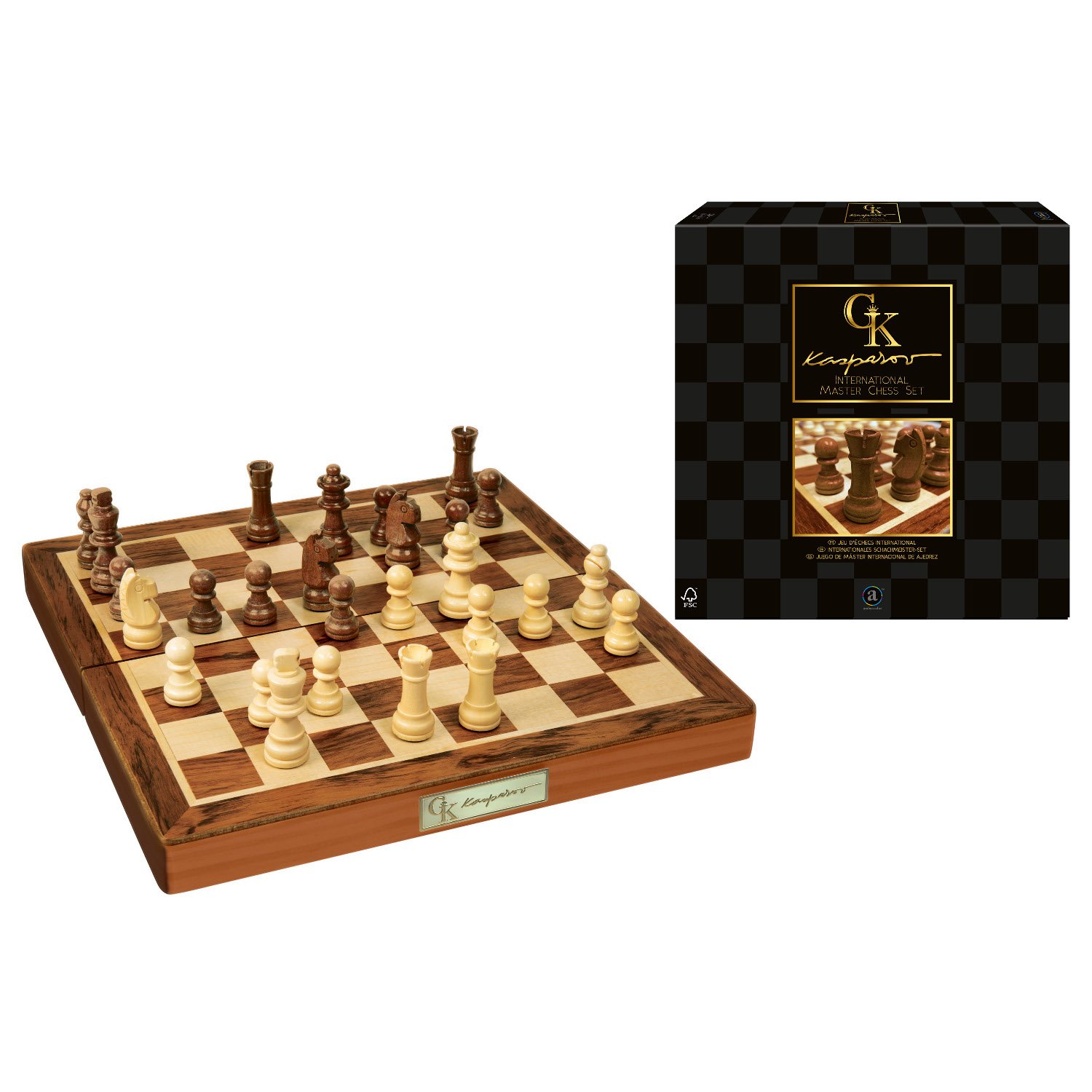Folding Wood International Chess Board Game International Chess
