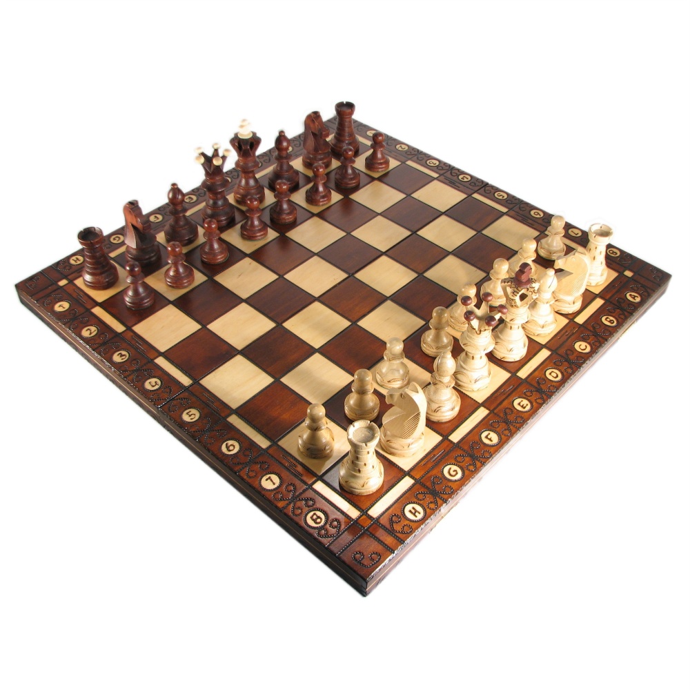 Official Chess Board & Polish Staunton Pieces Polish Foldable