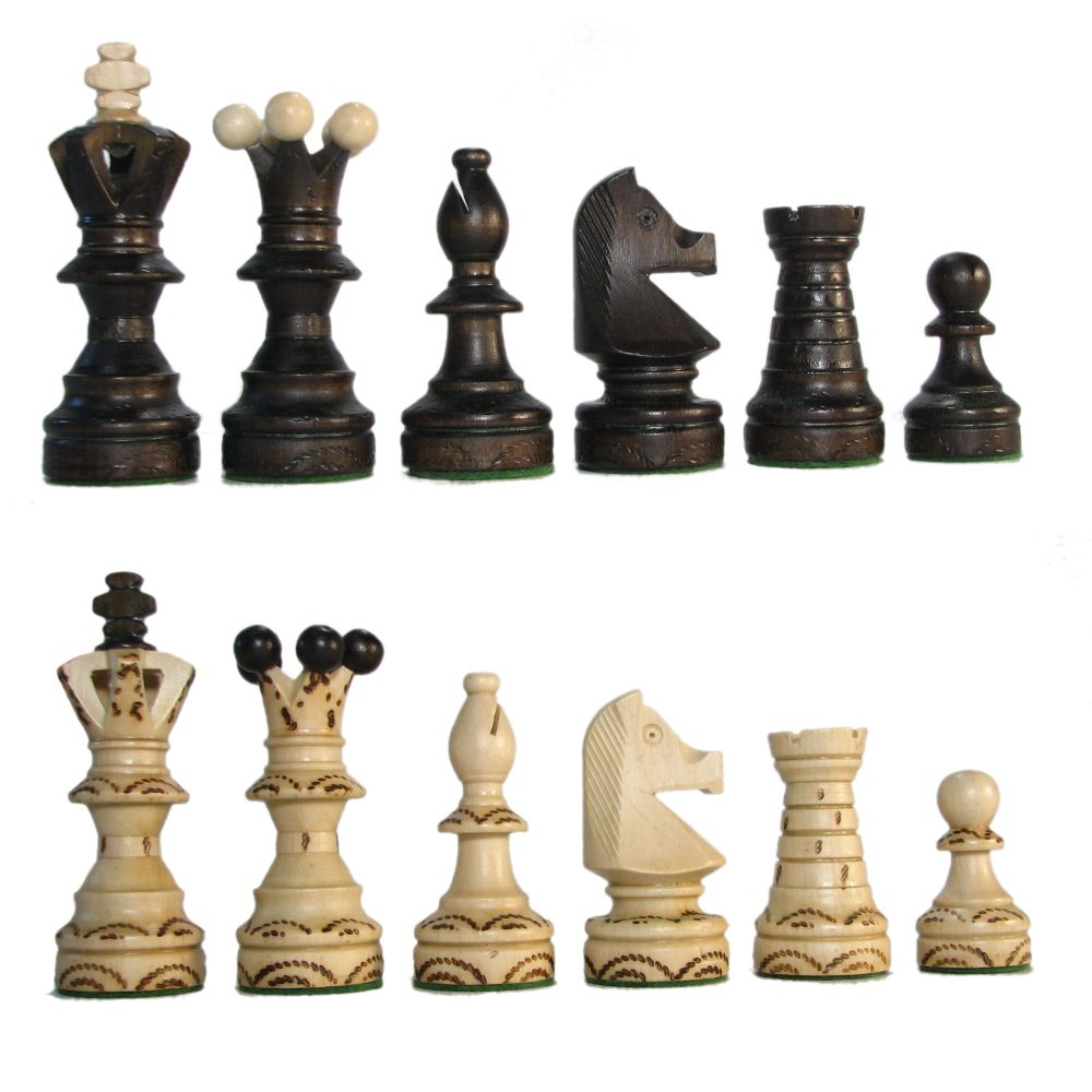 21 Black Ambassador Folding Chess Set