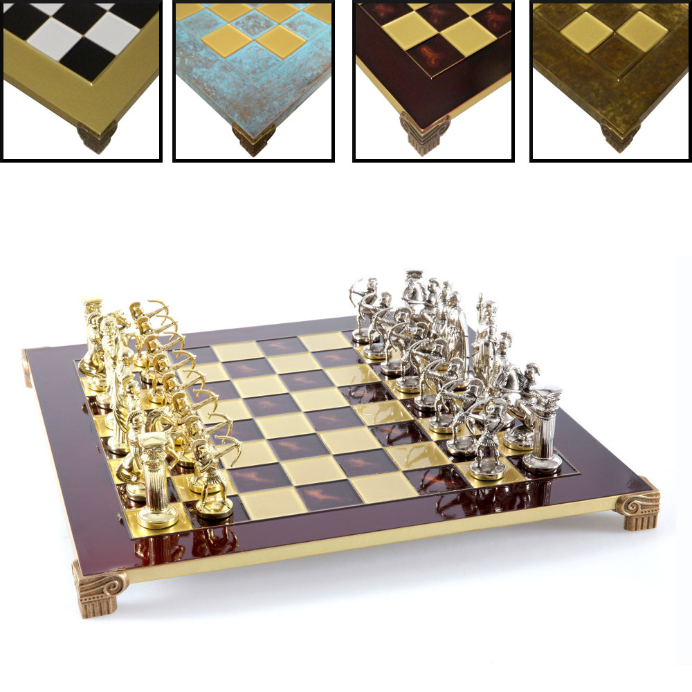 チェスセット Handmade Archer Metal Chess with Elegant Wooden and