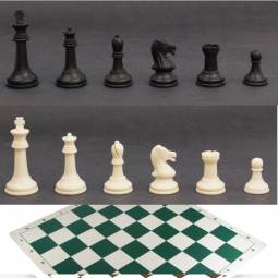 20" Deluxe Weighted Black and White Chess Set