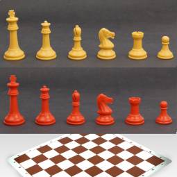 20" Deluxe Weighted Camel and Red Chess Set