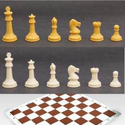 20" Deluxe Weighted Camel and White Chess Set
