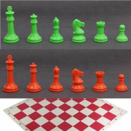 20" Deluxe Weighted Red and Green Chess Set