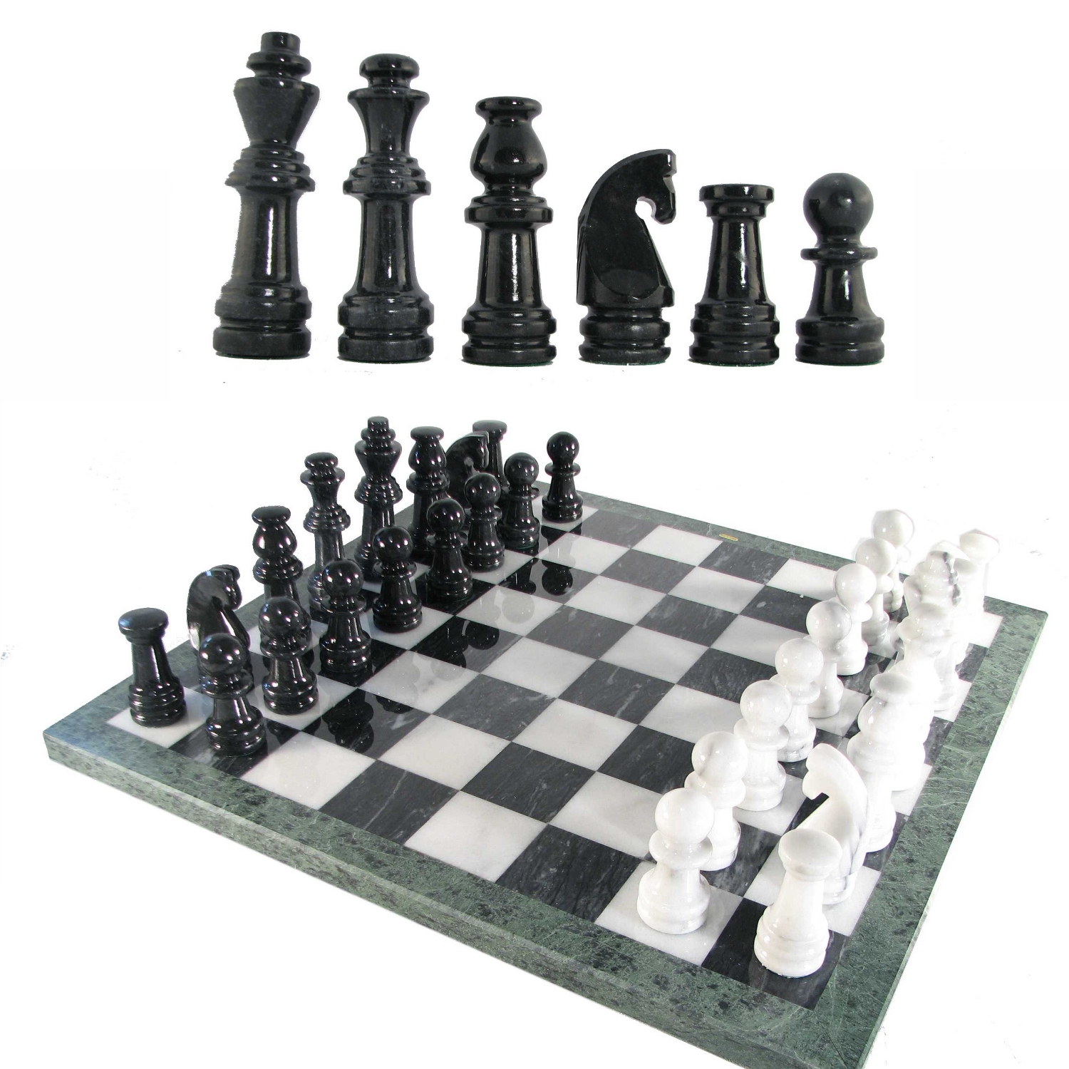 Luxury Black & White Marble Chess Board