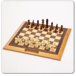 16" Folding Traditional Chess Set with Handle