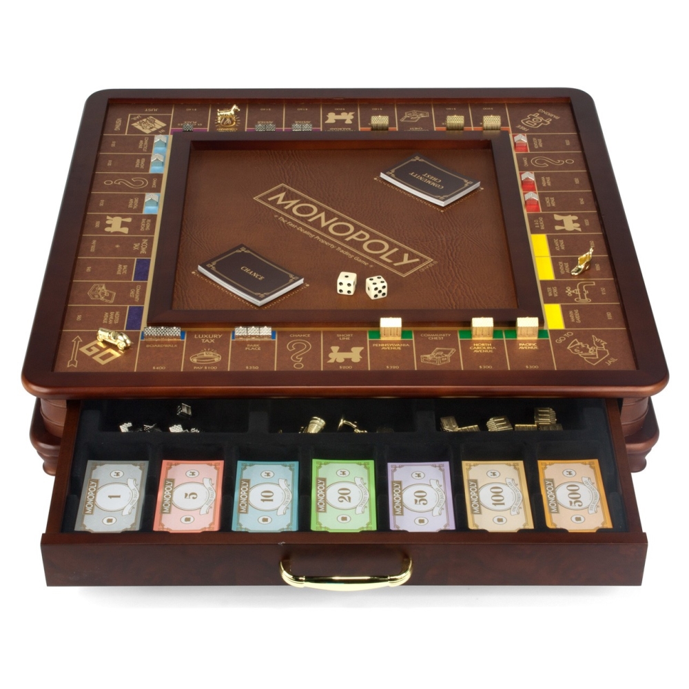 Monopoly Grand Edition, Premium newest Wood Frame, Fold In Half