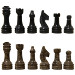 Black and Fossil Rustic Style Marble Chess Pieces