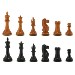 3 3/4" Ebonized Jacques Antiqued Weighted Staunton Chess Pieces