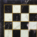 17" Marbelized Black and White Wood Decoupage Chess Board with 1 3/4" Squares (Add 49.95)