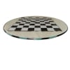 21" Italian Round Glass Chess Board, Black (Add 69.95)